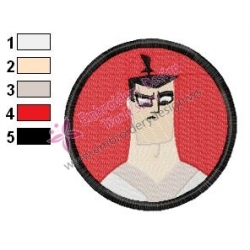 Face of Samurai Jack Embroidery Design 02